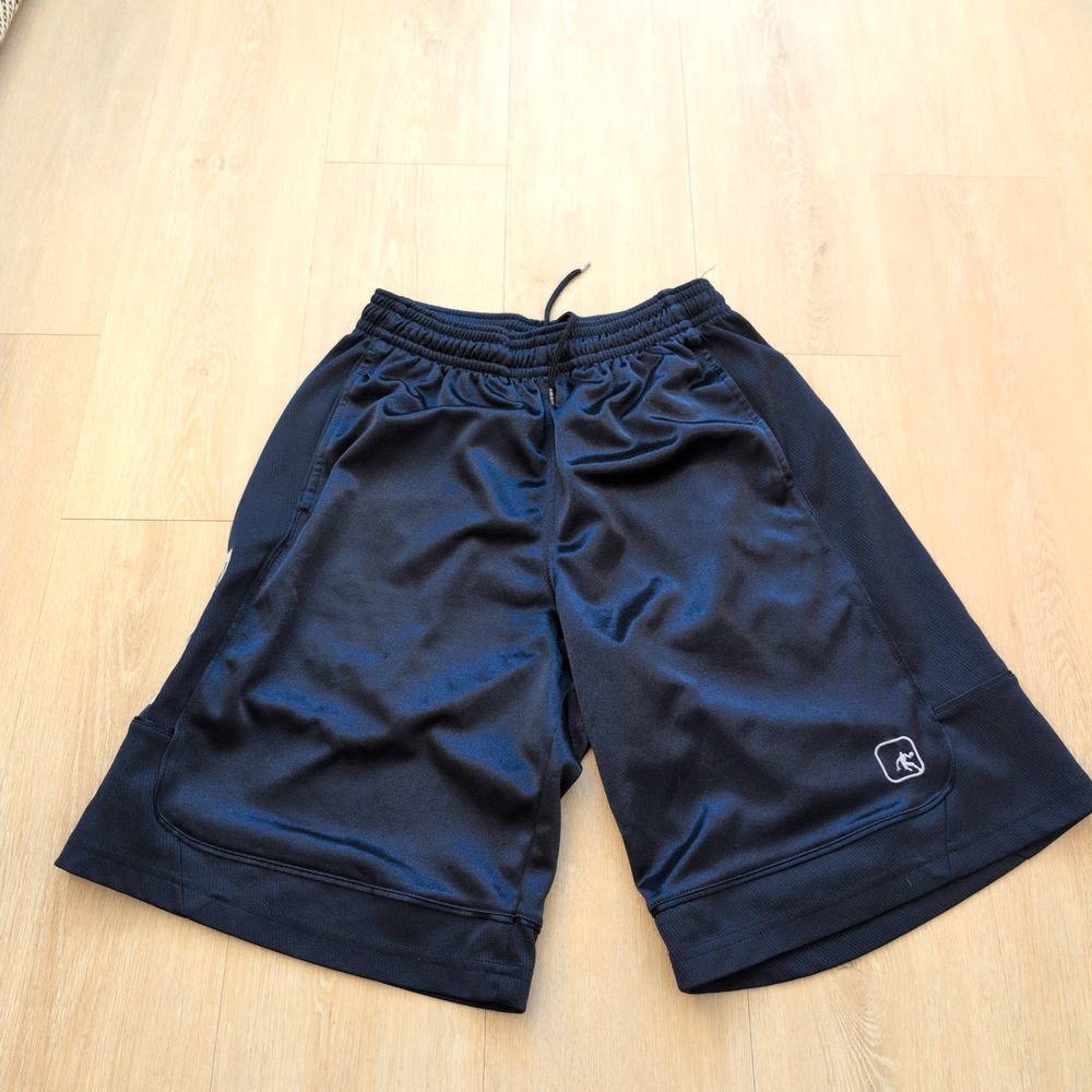 AND1 Mens Medium Basketball Shorts Navy Blue Mesh Dazzle Athletic Gym Shiny